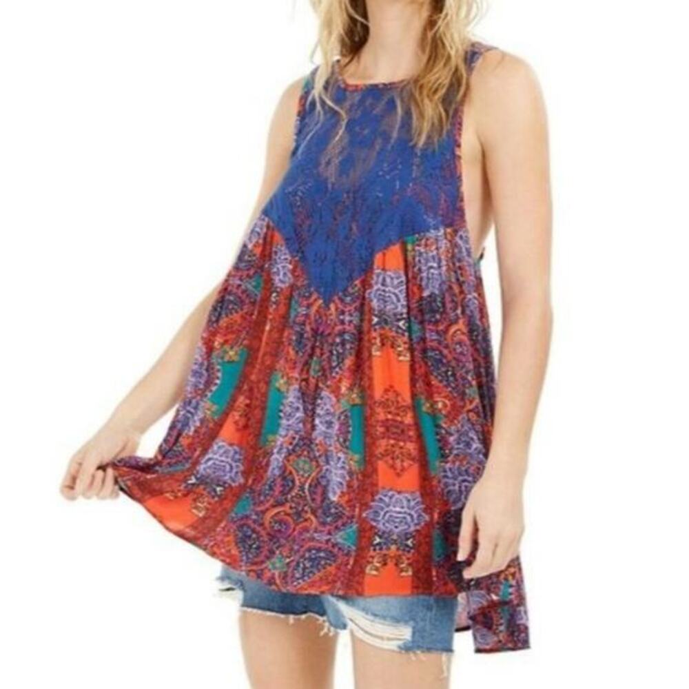Free People Count Me In Trapeze Tunic Tank Top NWT Size XS